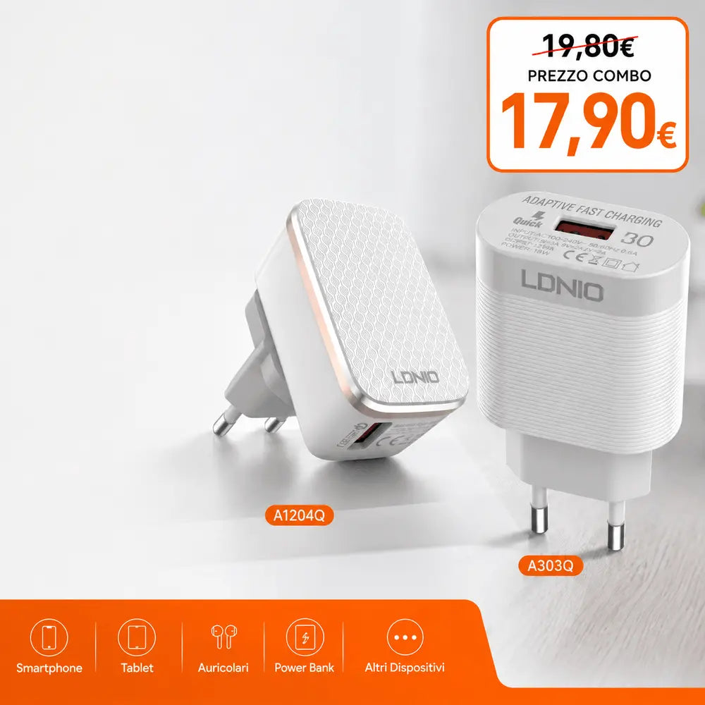 A303Q A1204Q Caricabatterie Quick Charge 3.0