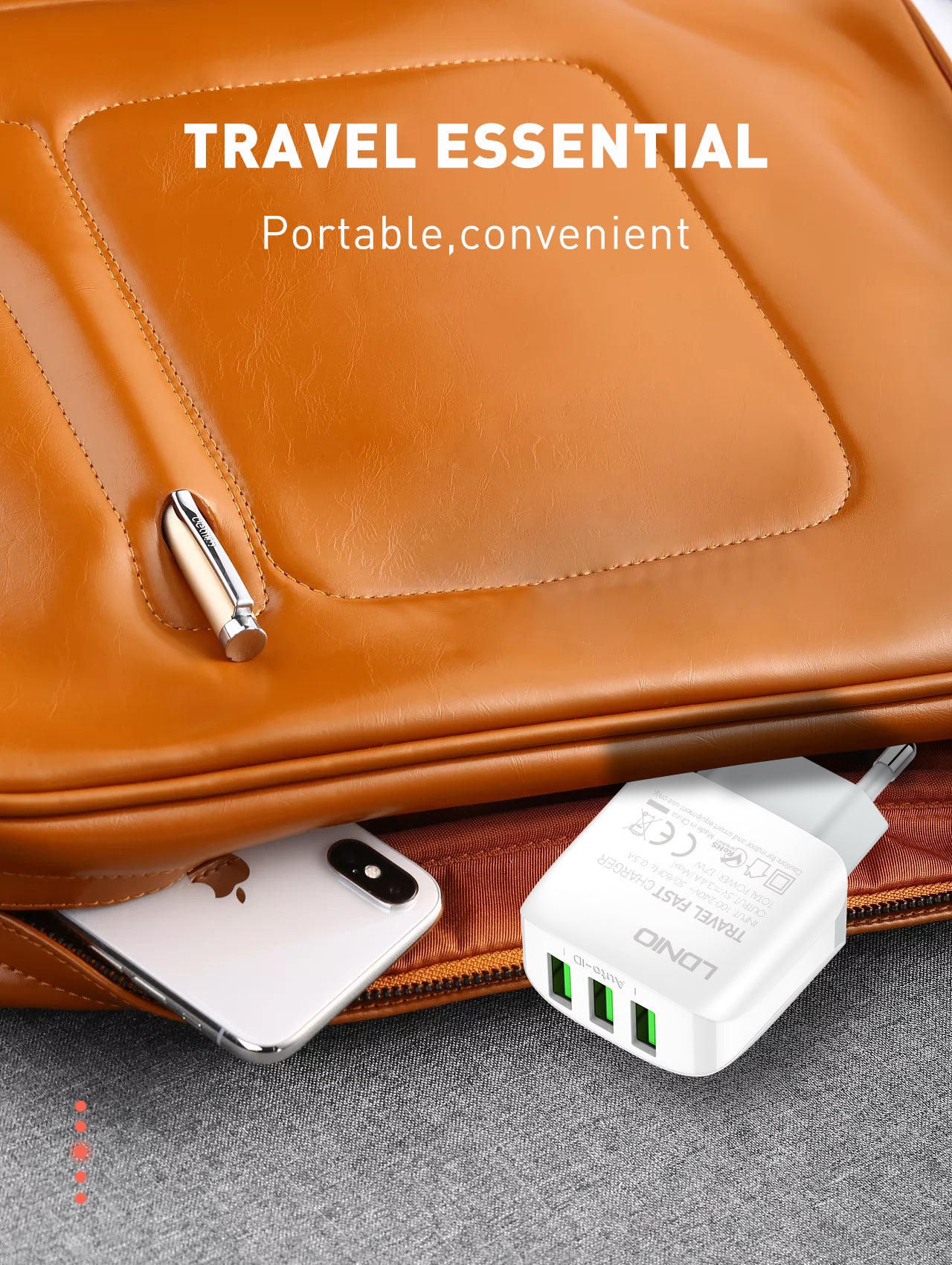 Caricabatterie da Muro con 3 Porte USB (17W)