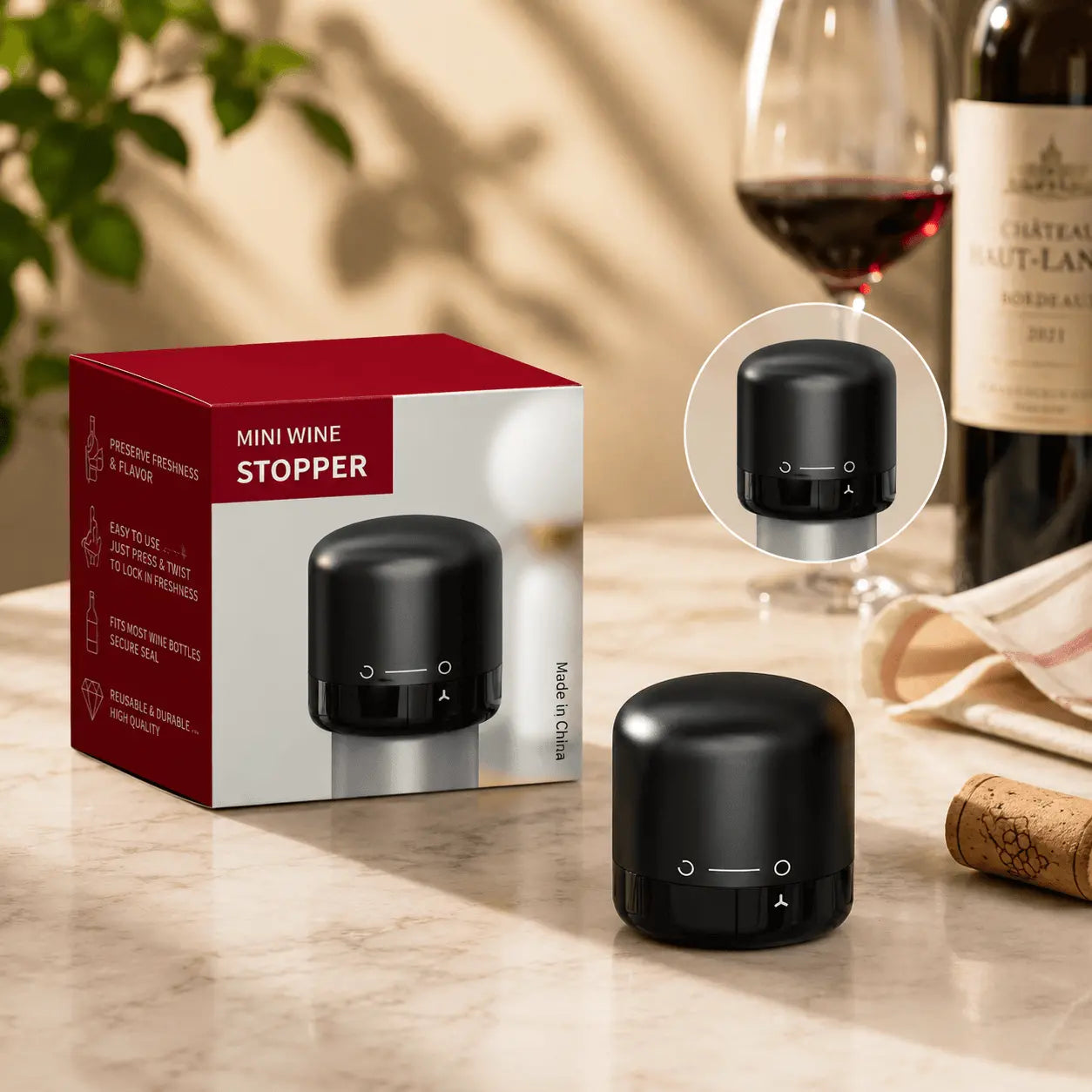 Kit Accessori Vino e Champagne – Set da 8 Pezzi
