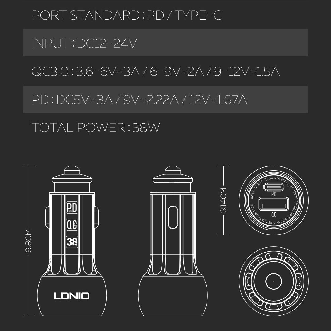 Caricabatterie da auto C1-C29 ldnio