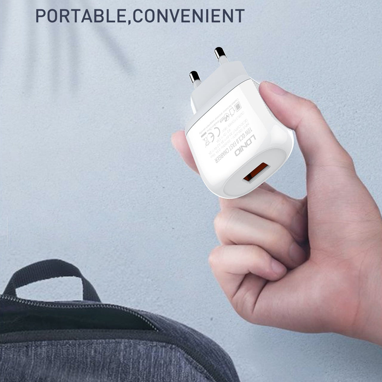 Caricabatterie da Muro QC3.0 18W ldnio