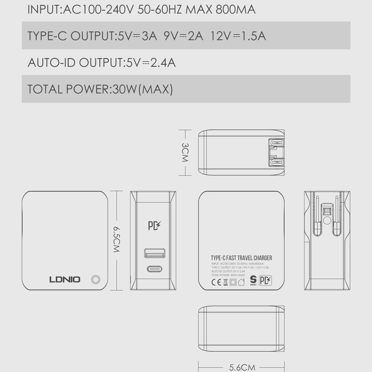 Caricabatterie Rapido 30/32W ldnio