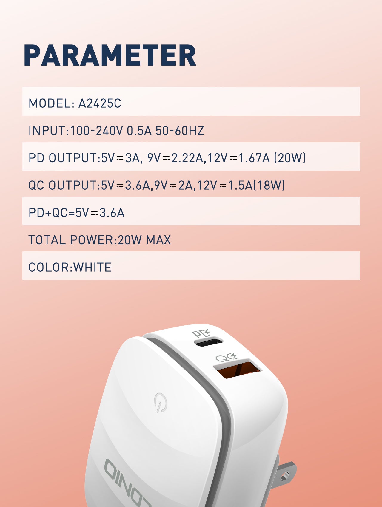 Caricabatterie da Muro QC3.0 20W