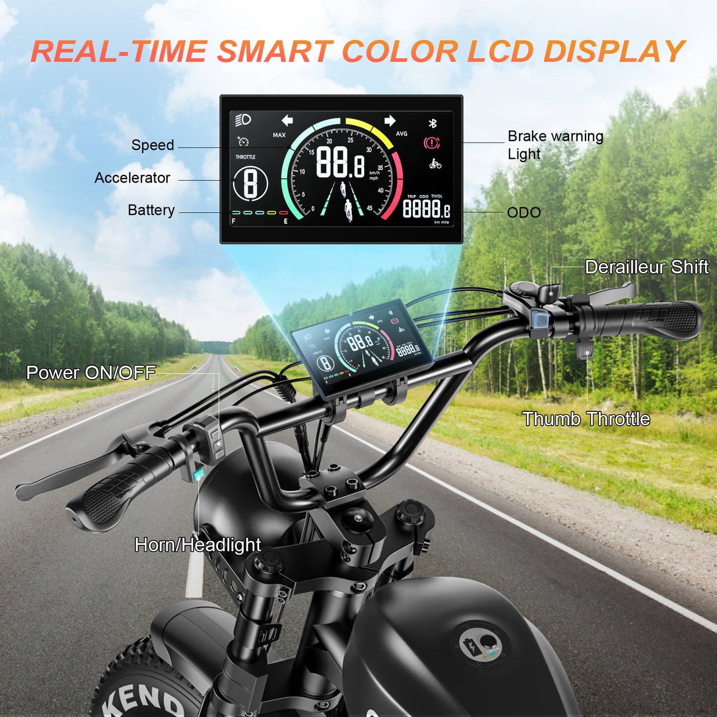 Emoko C93 48V – Bicicletta elettrica stile ciclomotore, fuoristrada, con sospensioni complete, pneumatici fat e motore da 1000W per adulti.