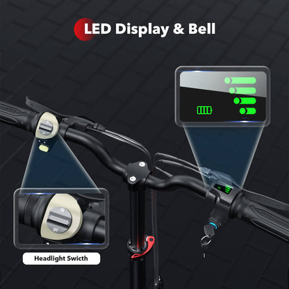 iScooter I12 Monopattino Elettrico Commuter 12" con Sella e Cestino 500W Motore Batteria 36V 7.5Ah