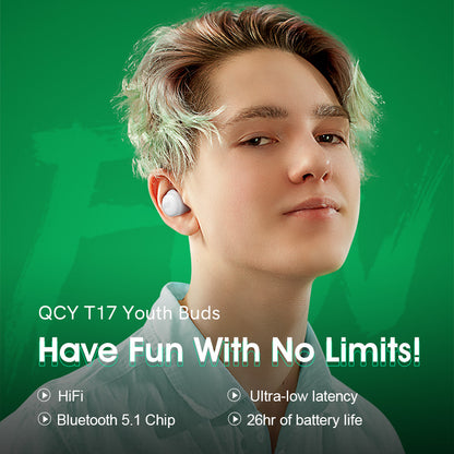 QCY T17 ENC – Set da 2 (Nero + Bianco) | Casa e Lavoro