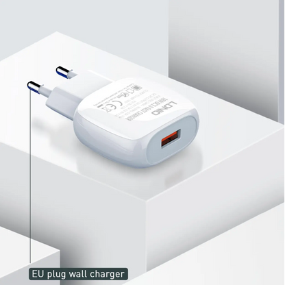 Caricabatterie Quick Charge 3.0 compatto, con cavo incluso —A1306Q