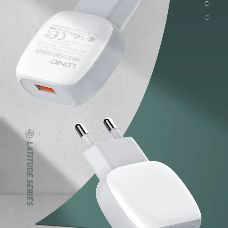 Caricabatterie Quick Charge 3.0 compatto, con cavo incluso —A1306Q