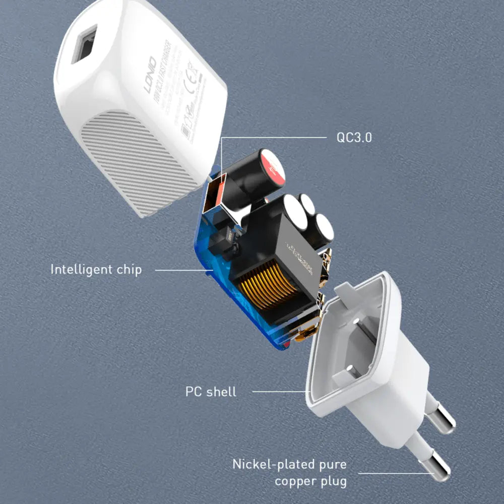 Caricabatterie Quick Charge 3.0 con chip di sicurezza intelligente A1307Q