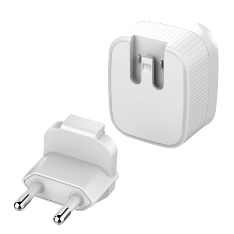 LDNIO A201 Caricatore da Muro 2 Porte USB 2,4A con Cavo Lightning 8 Pin, Spina EU per iPhone e iPad