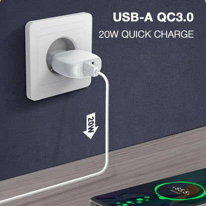 Caricabatterie doppia porta 20W, compatto per iPhone e Android A2313C
