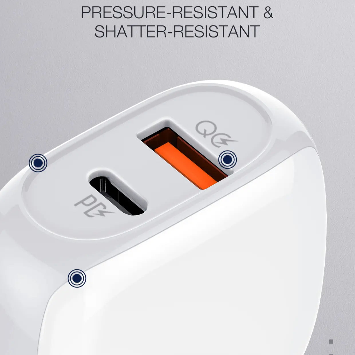 Caricabatterie doppia porta 20W, compatto per iPhone e Android A2313C
