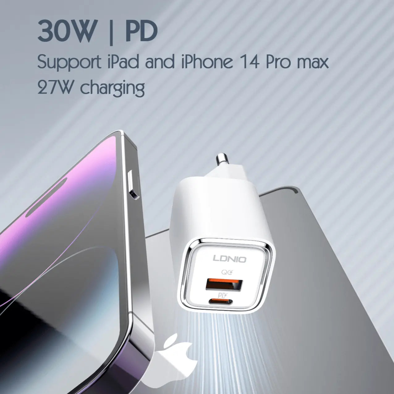 Caricabatterie doppia porta 30W, per iPhone e Android insieme A2317C