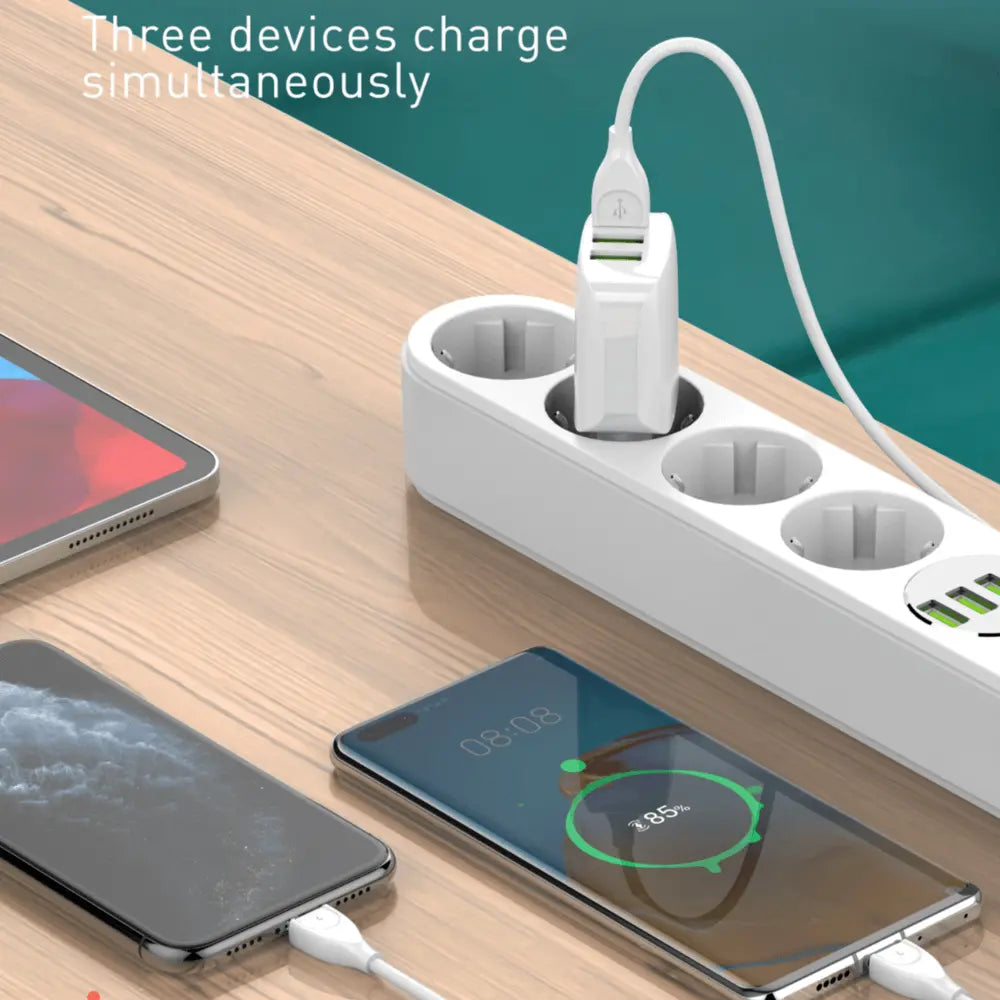 Kit QCY T13 Auricolari Wireless (Nero + Bianco) + Caricatore USB 3 Porte 17W – Offerta Speciale