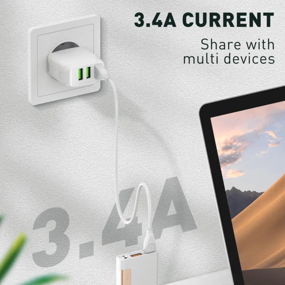 Kit QCY T13 Auricolari Wireless (Nero + Bianco) + Caricatore USB 3 Porte 17W – Offerta Speciale