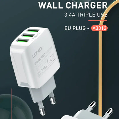 Caricatore USB 3 Porte 17W