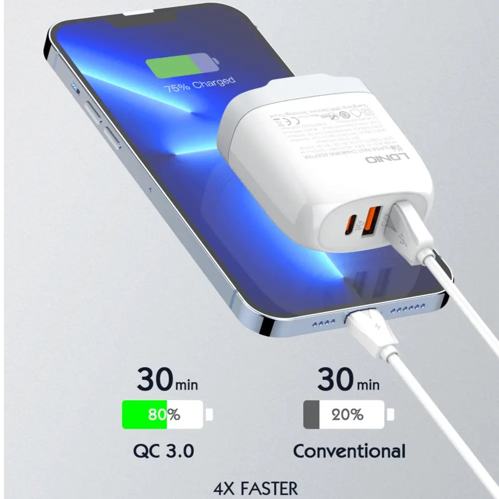 aricabatterie GaN 65W tripla porta, per smartphone, tablet e notebook  A3511Q