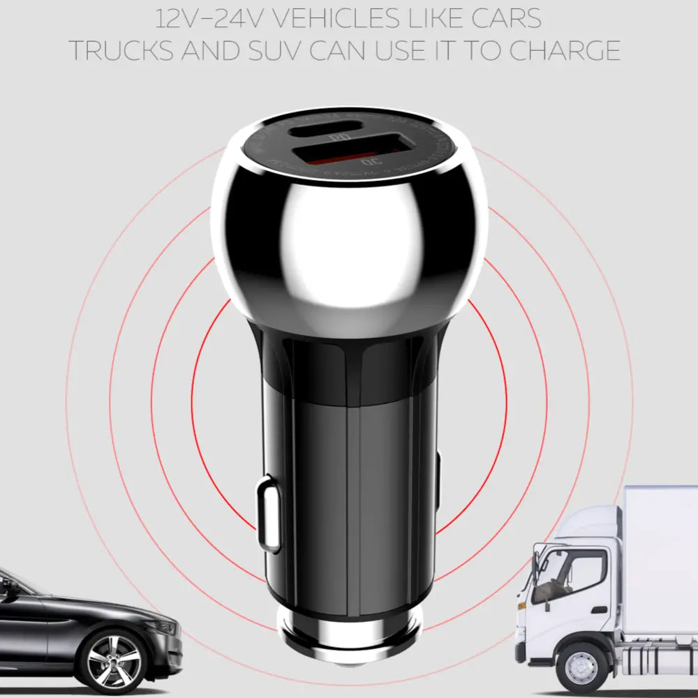 Caricabatterie da auto 38/36W, doppia porta USB