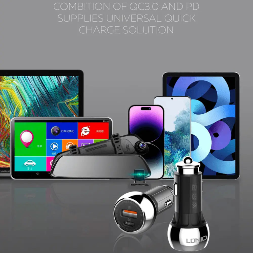 Caricabatterie da auto 38/36W, doppia porta USB