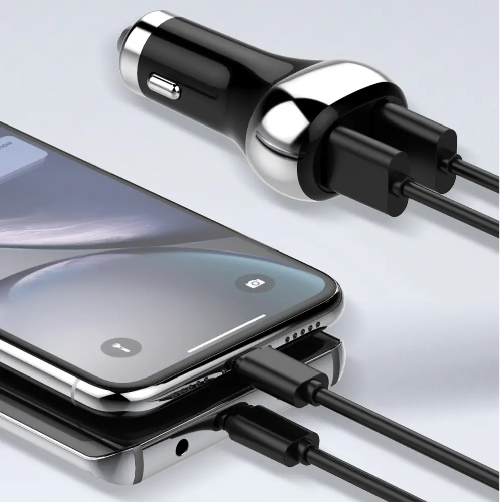 Caricabatterie da auto 38/36W, doppia porta USB