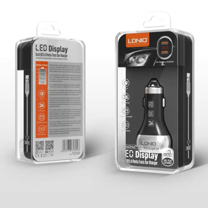 Caricabatterie da auto 38/36W, doppia porta USB