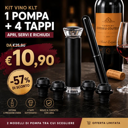 Accessori Vino — Apribottiglie, Pompa Sottovuoto e Versatori