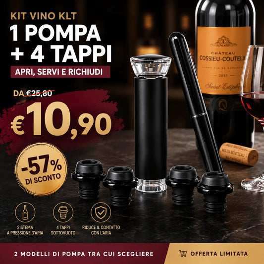 Accessori Vino — Apribottiglie, Pompa Sottovuoto e Versatori