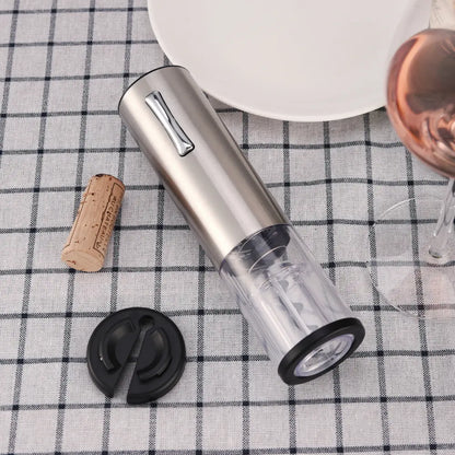 Apribottiglie elettrico per vino in acciaio inox, con un solo tasto-KP3-372201C-6