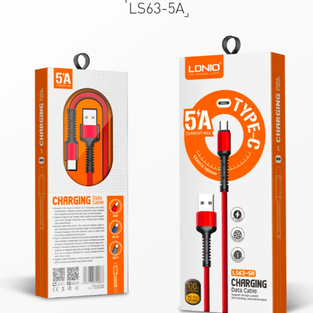 LS63-5A — Cavo Type-C 5A ultra resistente per ricarica rapida e trasferimento dati