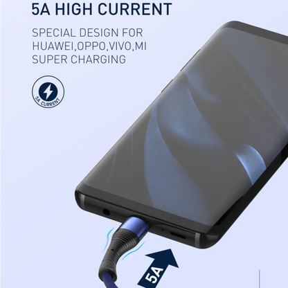 LS63-5A — Cavo Type-C 5A ultra resistente per ricarica rapida e trasferimento dati