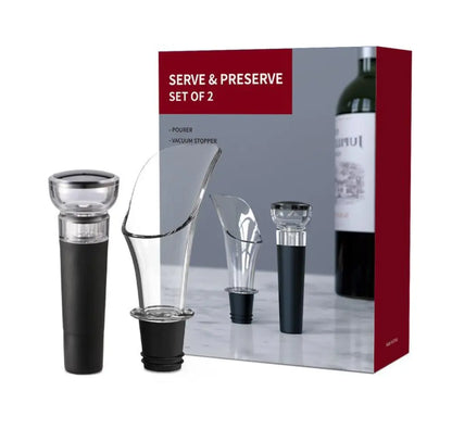 Set 2 in 1: versatore e tappo sottovuoto per vino, formato portatile-TZ01