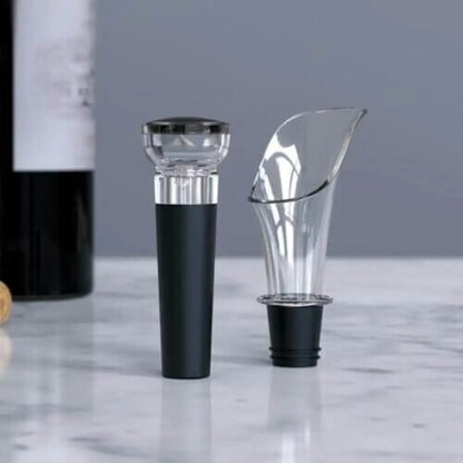 Set 2 in 1: versatore e tappo sottovuoto per vino, formato portatile-TZ01