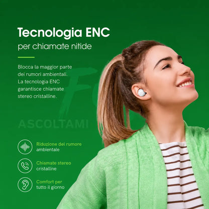 Kit Doppio Auricolari QCY — HT05 Nero + T17 Bianco · Lavoro & Quotidiano