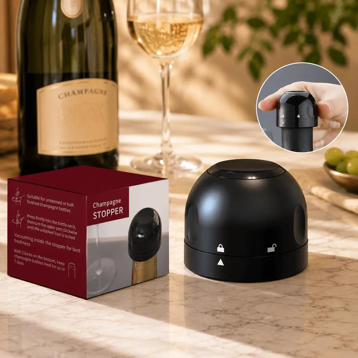Kit Accessori Vino e Champagne – Set da 8 Pezzi