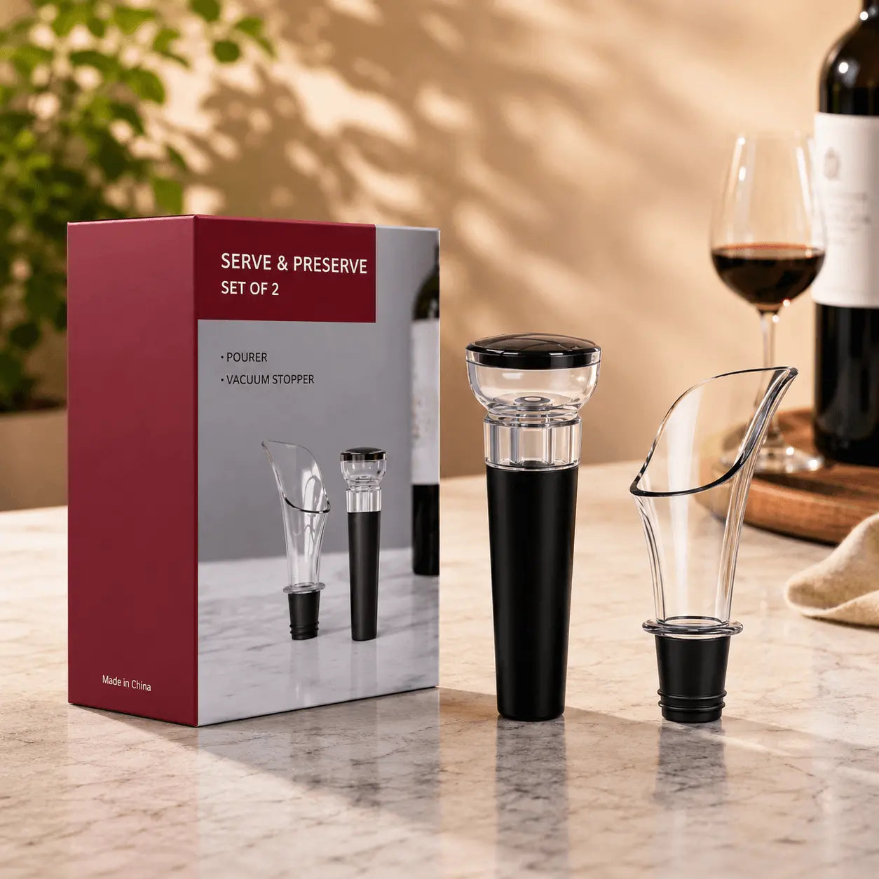 Kit Accessori Vino e Champagne – Set da 8 Pezzi