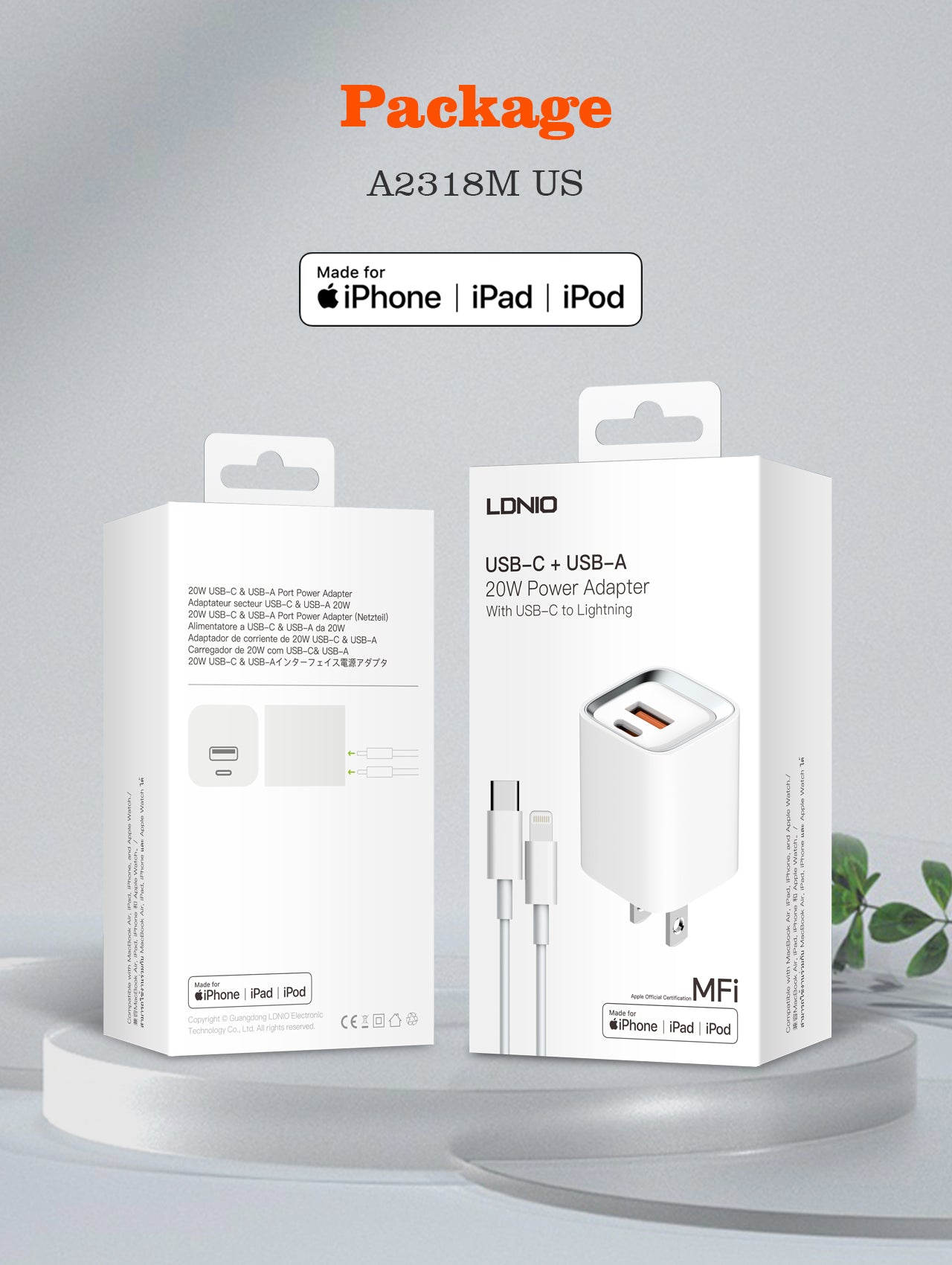Caricabatterie Rapido 35W con Doppio USB-C