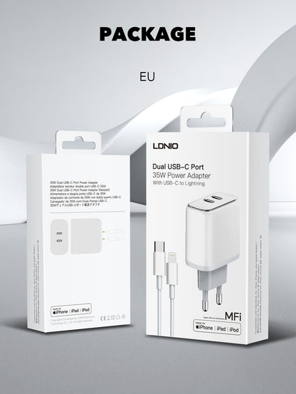 Caricabatterie Rapido 35W con Doppio USB-C