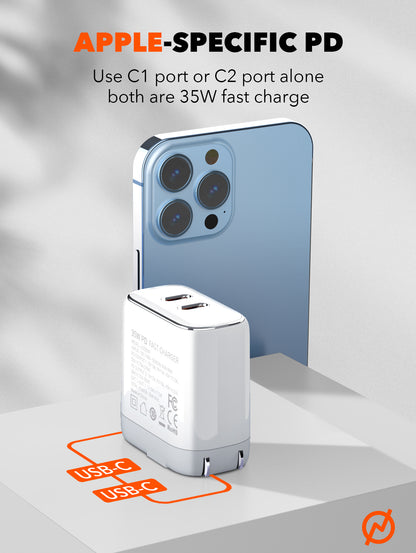 Caricabatterie Rapido 35W con Doppio USB-C