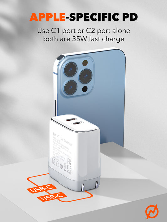 Caricabatterie Rapido 35W con Doppio USB-C